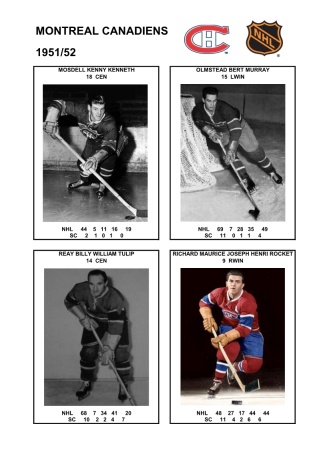 NHL mtl 1951-52 foto hracu7